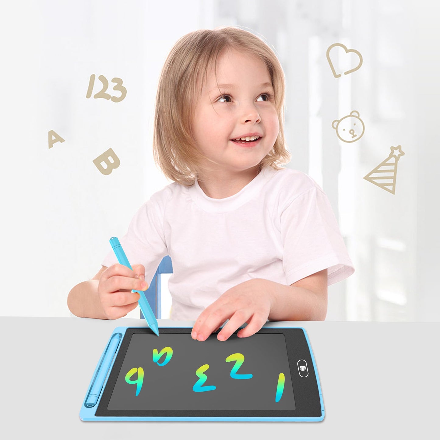 LCD Schreibtafel Spielzeug für Kinder 8.5 Zoll, 2er-Pack Maltafel Bunte Kritzeleien, Geschenke für 3-8 Jährige Mädchen Jungen(Rot Blau)